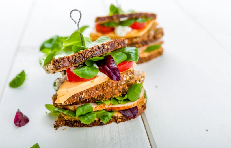 Fresh sandwich on a white table